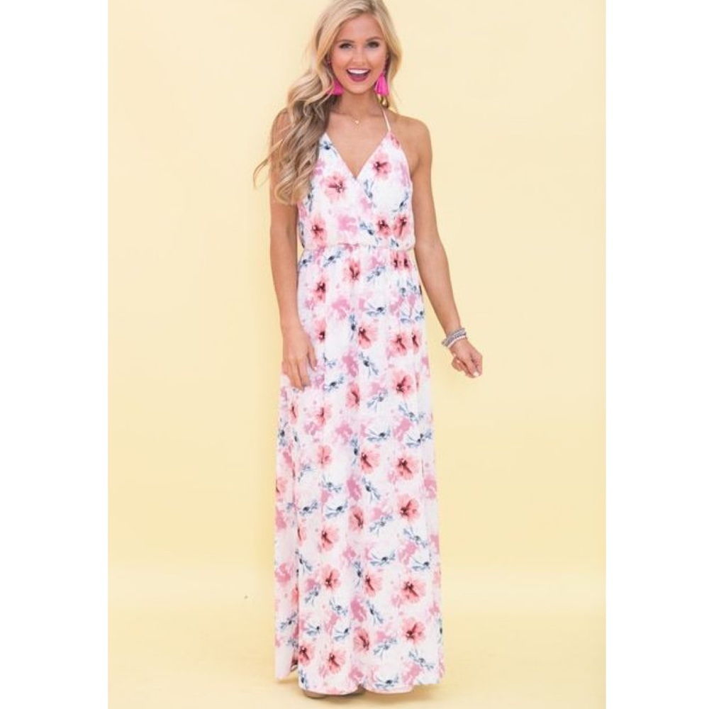 Pink Lily | Floral Maxi Dress | Size M